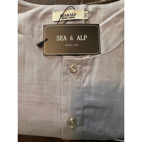 COPY - Sea and Alp African Mens Suit shirt and pants Dashiki Traditional- XXL - Picture 7 of 7